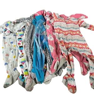 Bundle of 6 Warm Fleece Footsie Pajamas